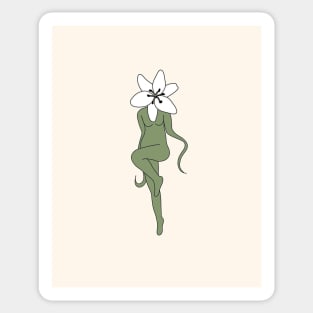 WOMAN FLOWER WHITE EDELWEISS Sticker